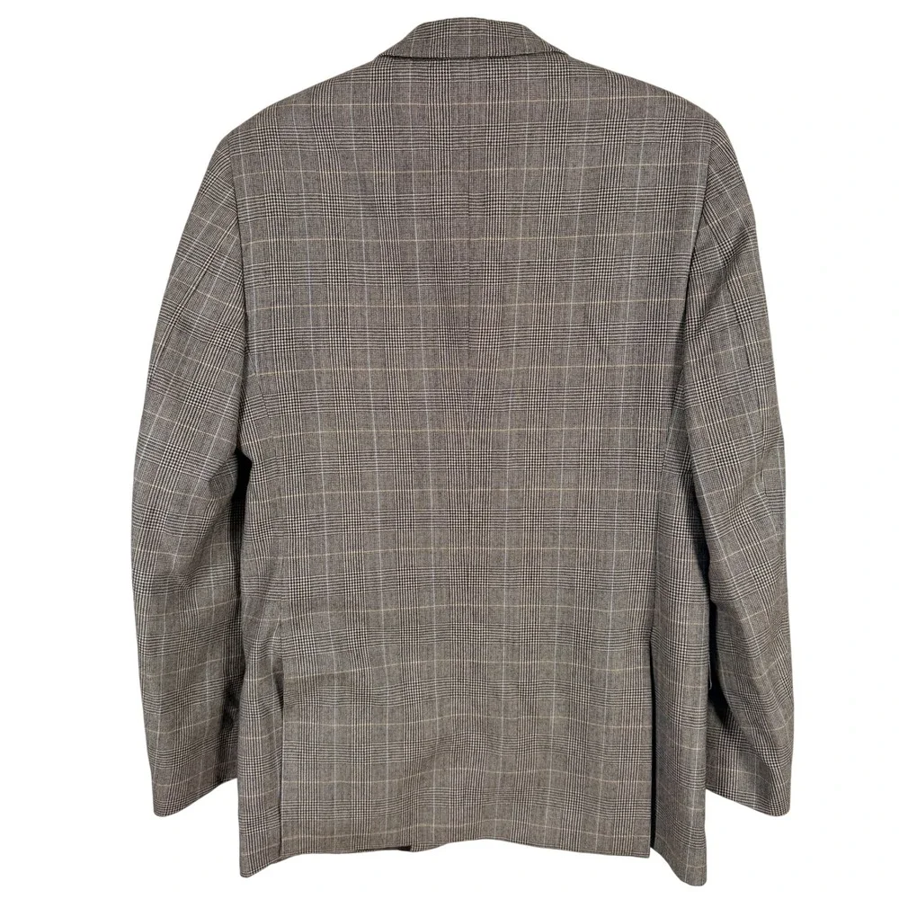 Banana Republic Blazer Mens 38R Brown Glen Plaid Wool 3-Button Sport Coat Jacket